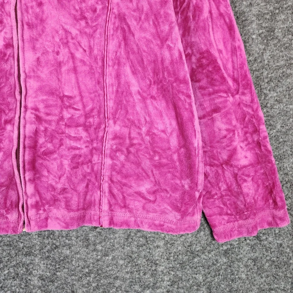 Kim Rogers Tracksuit Womens PM Pink Velour 2 Piece Set Full Zip Pants EUC